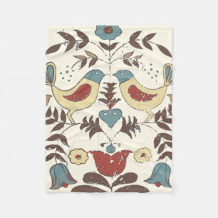 Pennsylvania Dutch Amish Hex Sign Bird Americana Fleece Blanket