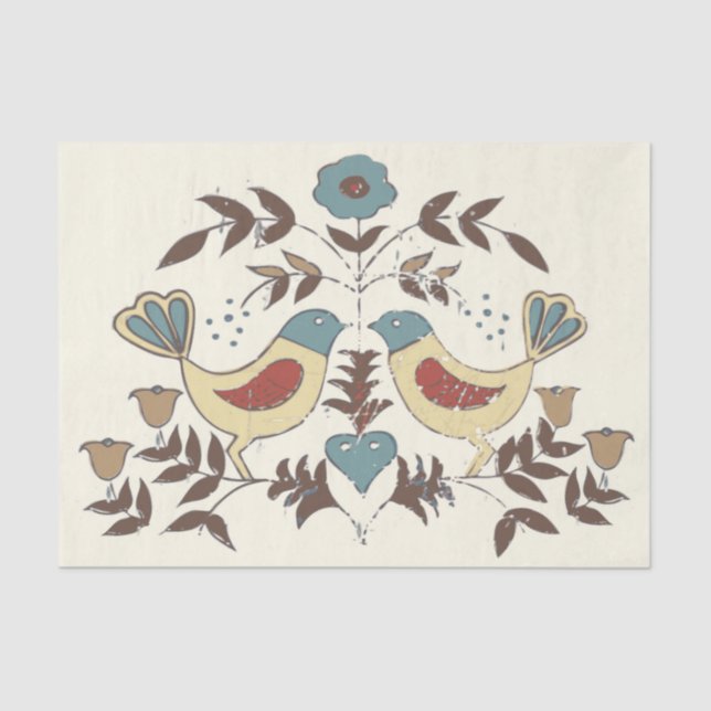 Pennsylvania Dutch Amish Hex Sign Bird Americana Tissue Paper (Front)