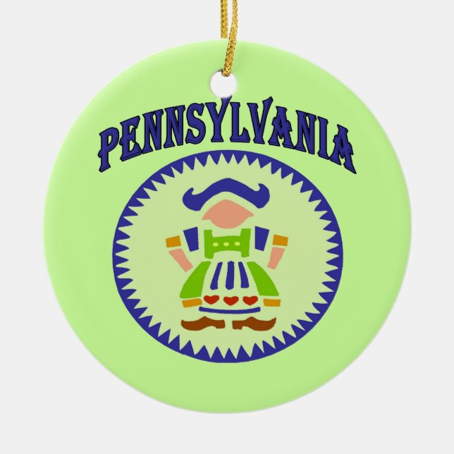 Pennsylvania Dutch Ceramic Tree Decoration (Front)