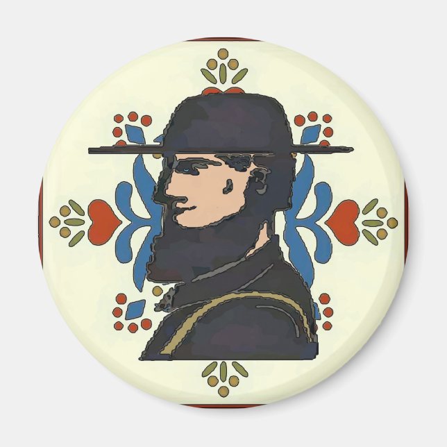 Pennsylvania Dutch Hex Sign Head Magnet (Front)