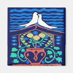 Pennsylvania Dutch, Love Birds Hex Sign Magnet