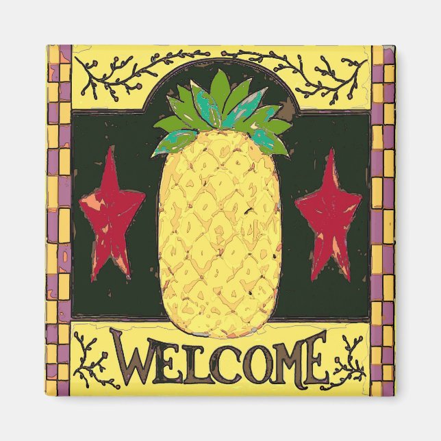 Pennsylvania Dutch Pineapple Welcome Magnet (Front)