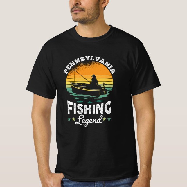 Pennsylvania Fishing Legend USA Fisher Gifts T-Shirt (Front)