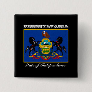 Pennsylvania Flag 15 Cm Square Badge