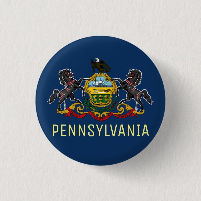 Pennsylvania Flag 3 Cm Round Badge (Front)