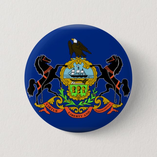 Pennsylvania Flag 6 Cm Round Badge (Front)