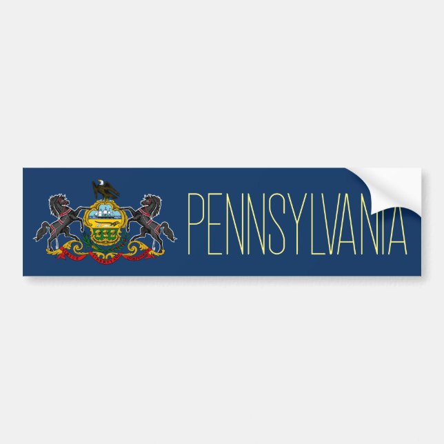 Pennsylvania Flag Bumper Sticker (Front)