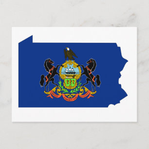 Pennsylvania Flag Map Postcard