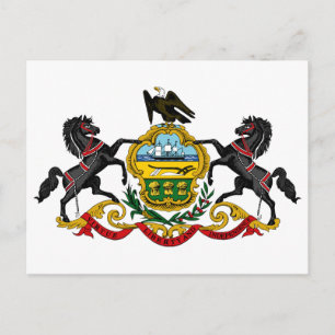 Pennsylvania flag postcard