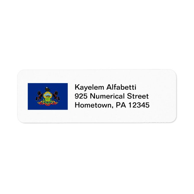 Pennsylvania Flag Return Address Label (Front)