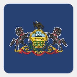 Pennsylvania flag square sticker