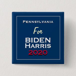Pennsylvania for BIDEN HARRIS 2020 Square 15 Cm Square Badge
