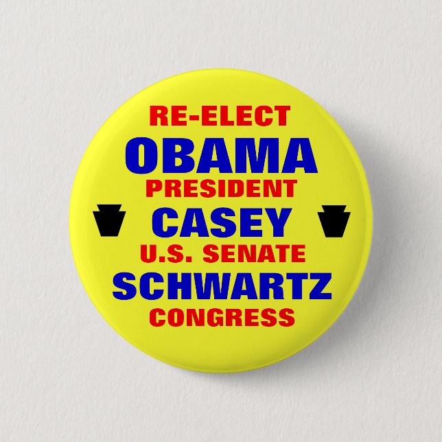 Pennsylvania for Obama Casey Schwartz 6 Cm Round Badge (Front)