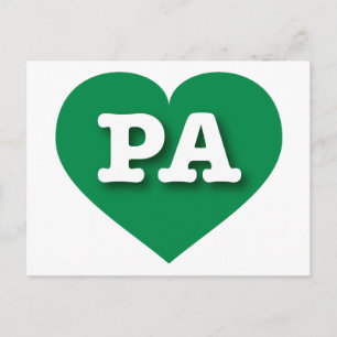 Pennsylvania Green Heart - I love PA Postcard