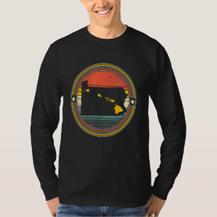 Pennsylvania Hawaii Roots Origine State Map Retro T-Shirt