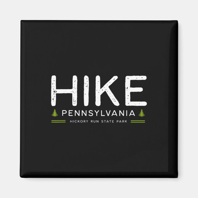 Pennsylvania Hickory Run State Park Hike Tree Retr Magnet (Front)