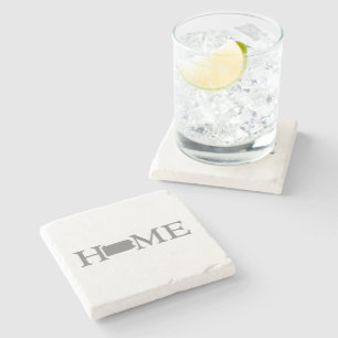 Pennsylvania Home State Map Shaped Letter Word Art Stone Coaster