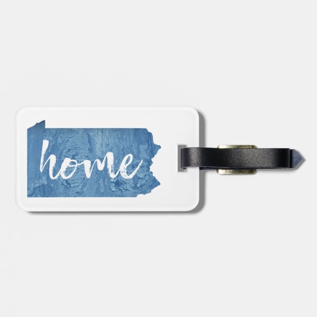 Pennsylvania Home Wood Grain Luggage Tag (Back Horizontal)