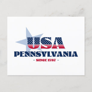 Pennsylvania in Red, White, and Blue Postcard