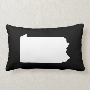 Pennsylvania in White and Black Lumbar Cushion