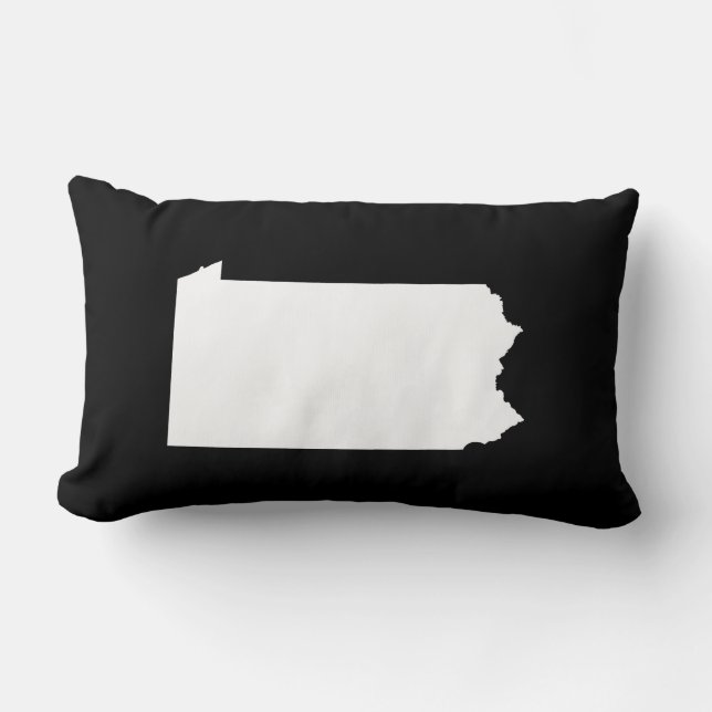 Pennsylvania in White and Black Lumbar Cushion (Front)