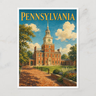 Pennsylvania Independence Hall GeoSaga Postcard