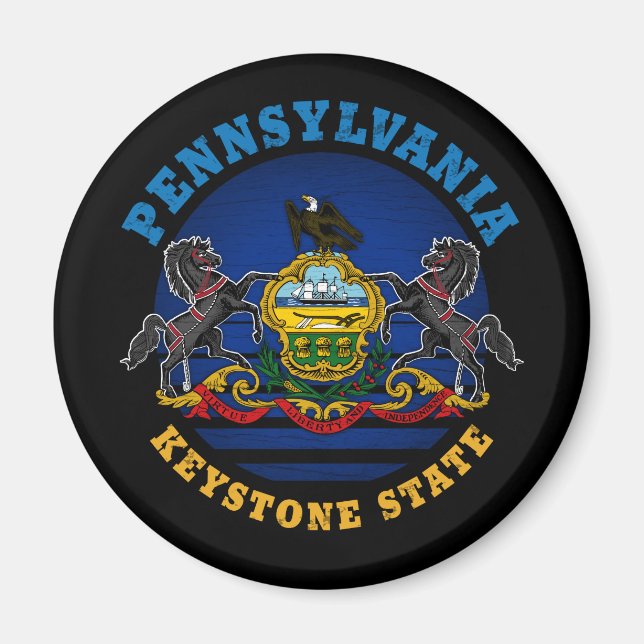 PENNSYLVANIA KEYSTONE STATE FLAG MAGNET (Front)