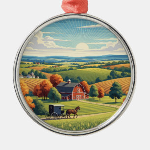 Pennsylvania Lancaster County Travel Metal Tree Decoration