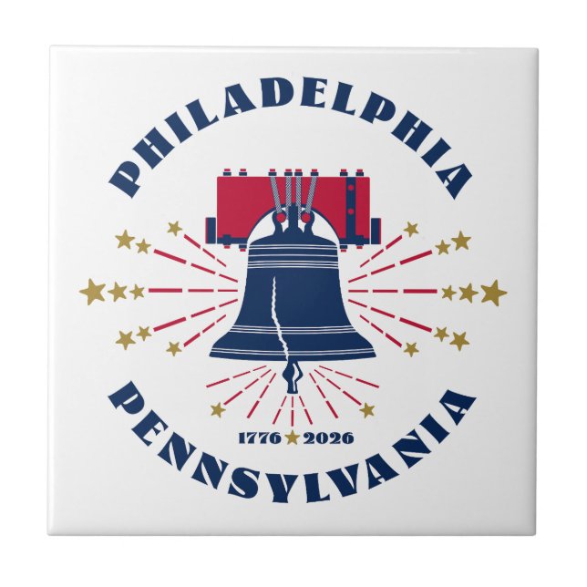 Pennsylvania, Liberty Bell 1776 Ceramic Tile (Front)