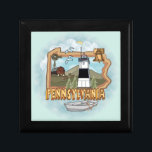 Pennsylvania Lighthouse Gift Box<br><div class="desc">Pennsylvania Lighthouse gift box by ArtMuvz Illustration. Matching Lighthouse apparel, Light house t-shirts, Lighthouses gifts. Lighthouse t-shirt, nautical and birthday gifts, lighthouse collector apparel. Lighthouse gifts are a great way to show someone you care, especially if they love the ocean, the coast, or lighthouses themselves. Lighthouses are iconic symbols of...</div>