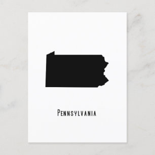 Pennsylvania Map - Black and White Modern Postcard