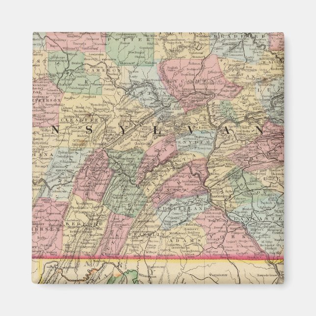 Pennsylvania Map by Mitchell Magnet (Front)