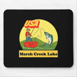 Pennsylvania Marsh Creek Lake - Usa Retro Fishing Mouse Pad