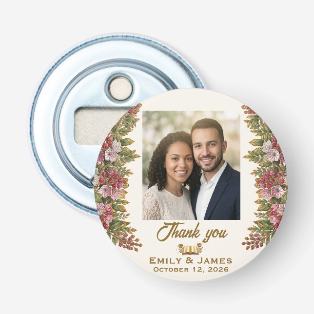 Pennsylvania Mountain Laurel Wedding Bottle Opener (Front)