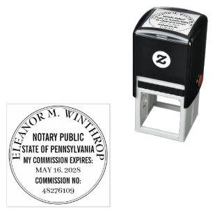 Pennsylvania Notary Public Round Self-inking Stamp