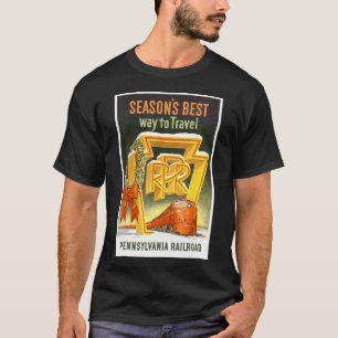 Pennsylvania Pa Railroad Christmas Vintage Travel T-Shirt