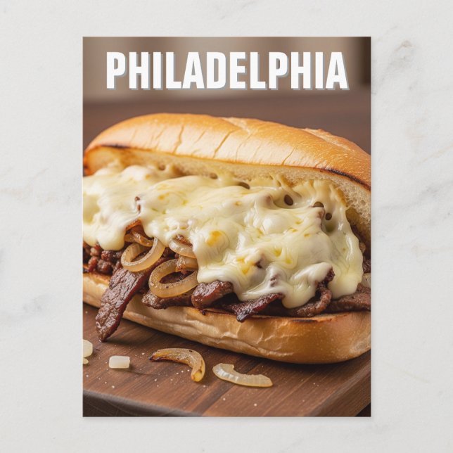Pennsylvania Philadelphia Philly Cheesesteak Postcard (Front)