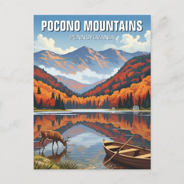 Pennsylvania Pocono Mountains Travel Postcard (Front)