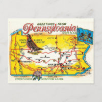 Pennsylvania Postcard Map