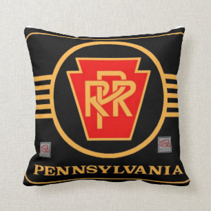 Pennsylvania railroad black and gold logo  cushion