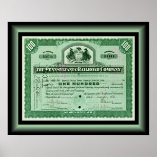Pennsylvania Railroad Company ~ Stock Certificate  Poster
