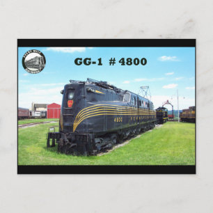 Pennsylvania Railroad Locomotive GG-1 #4800 -2- Postcard