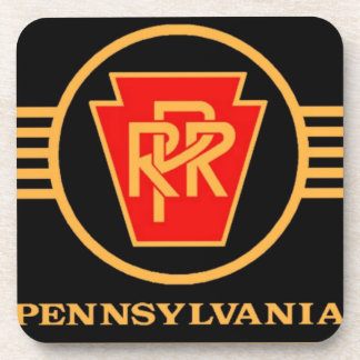Pennsylvania Railroad Logo, Black and Gold Coaster