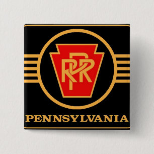 Pennsylvania Railroad Logo, Black & Gold 15 Cm Square Badge