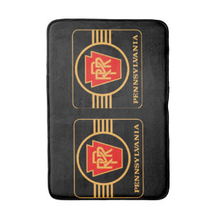 Pennsylvania Railroad Logo, Black & Gold Bath Mat