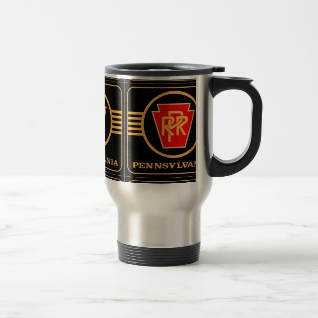 Pennsylvania Railroad Logo,Black & Gold Coffee Mug (Right)