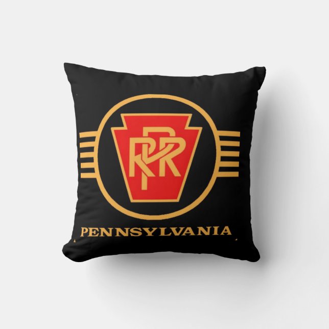 Pennsylvania Railroad Logo, Black & Gold      Cushion (Front)