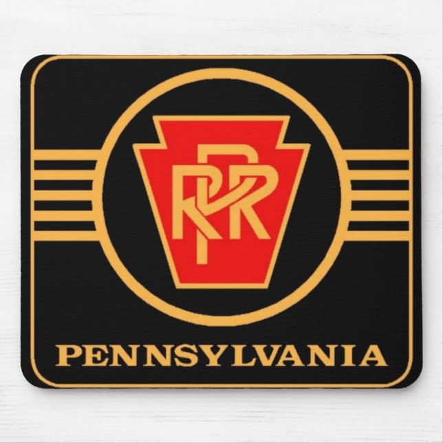 Pennsylvania Railroad Logo, Black & Gold Mouse Pad (Front)