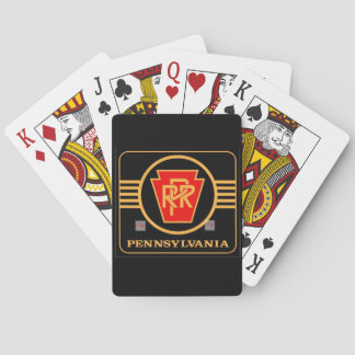 Pennsylvania Railroad Logo, Black & Gold  Playing Cards