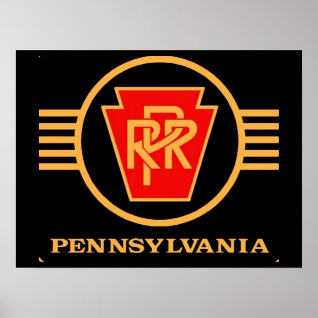 Pennsylvania Railroad Logo, Black & Gold  Poster (Front)